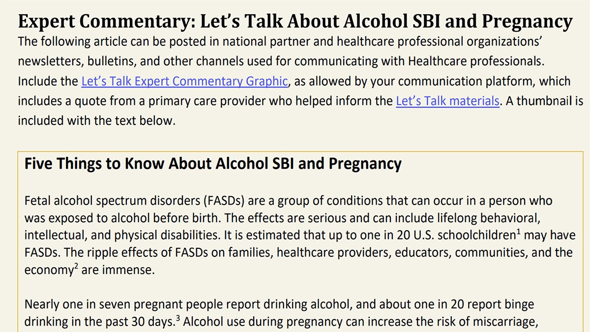 Commentary: Let's talk about alcohol SBI