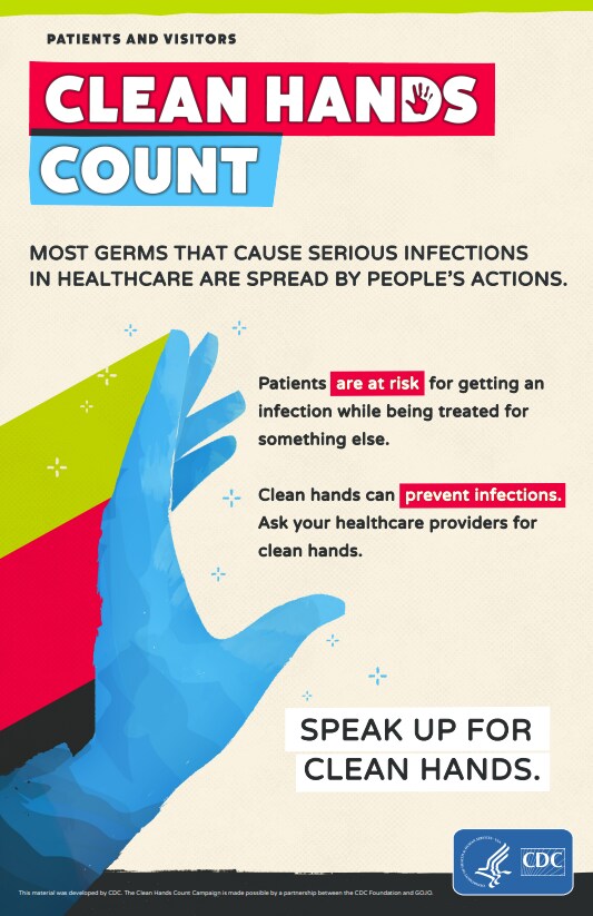 thumbnail of speak up for clean hands patient poster