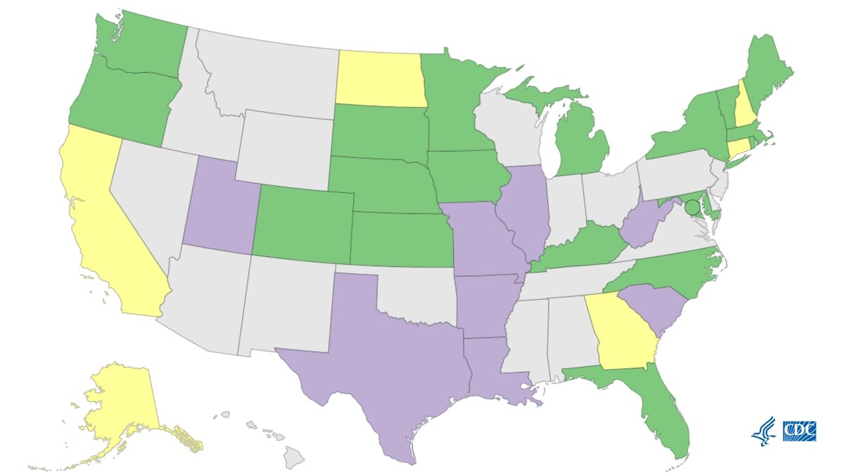 A map illustrating CRCCP award recipients