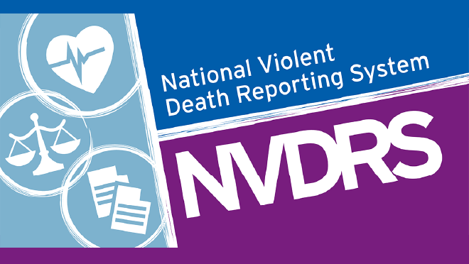 NVDRS Logo The NVDRS logo shows icons of a heart with EKG line, scales of justice, and papers.