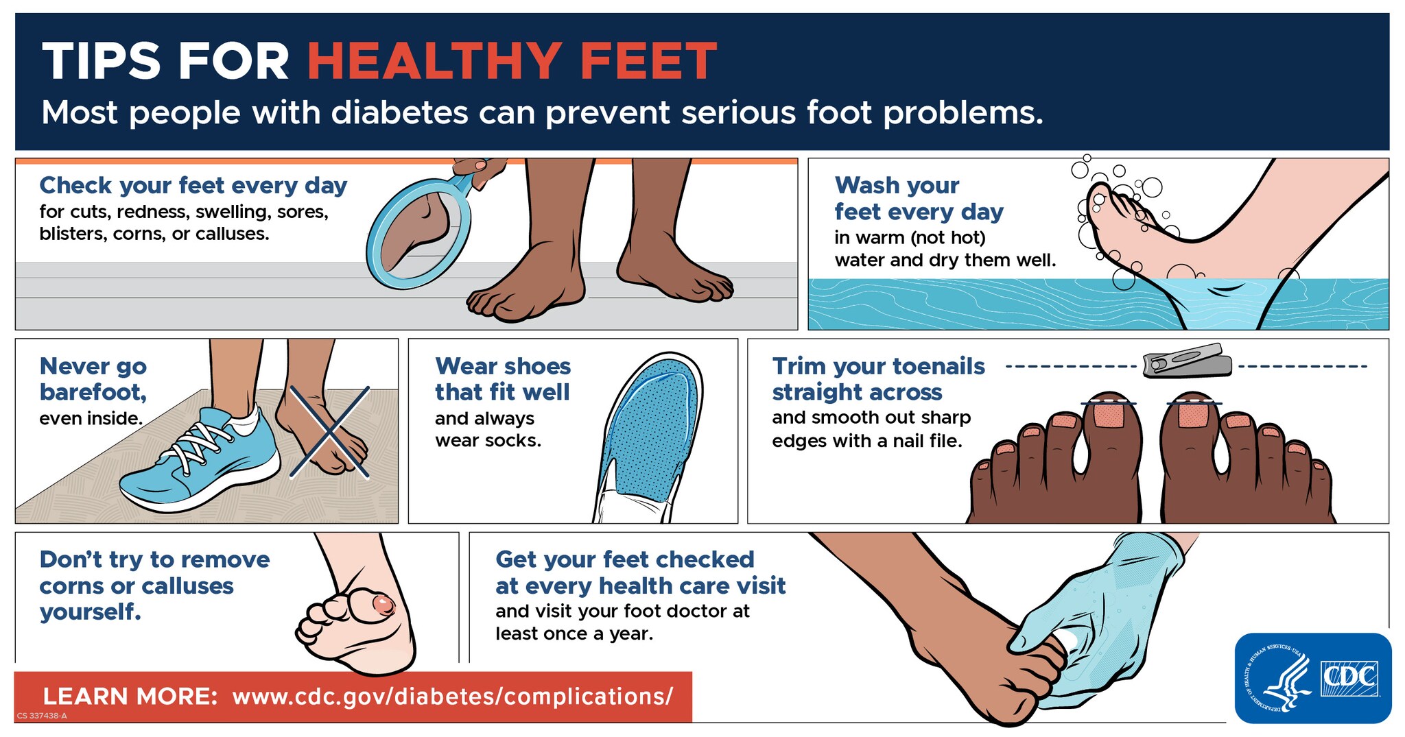 Tips for Healthy Feet infographic