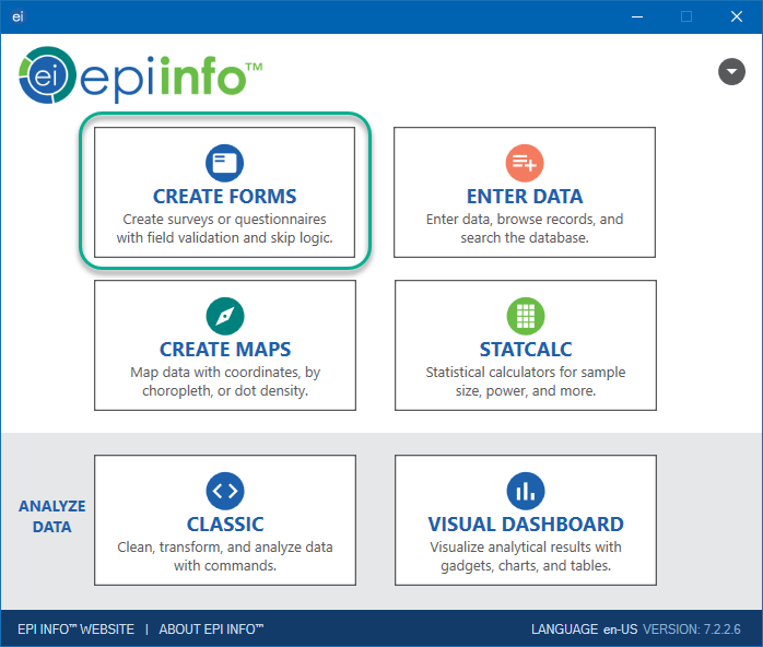 F202navigate-menu-form-designer-button Epi Info Menu showing Form Designer Button