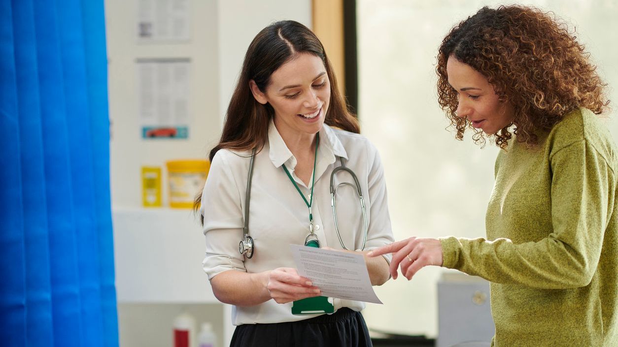 Doctor sharing information with a patient