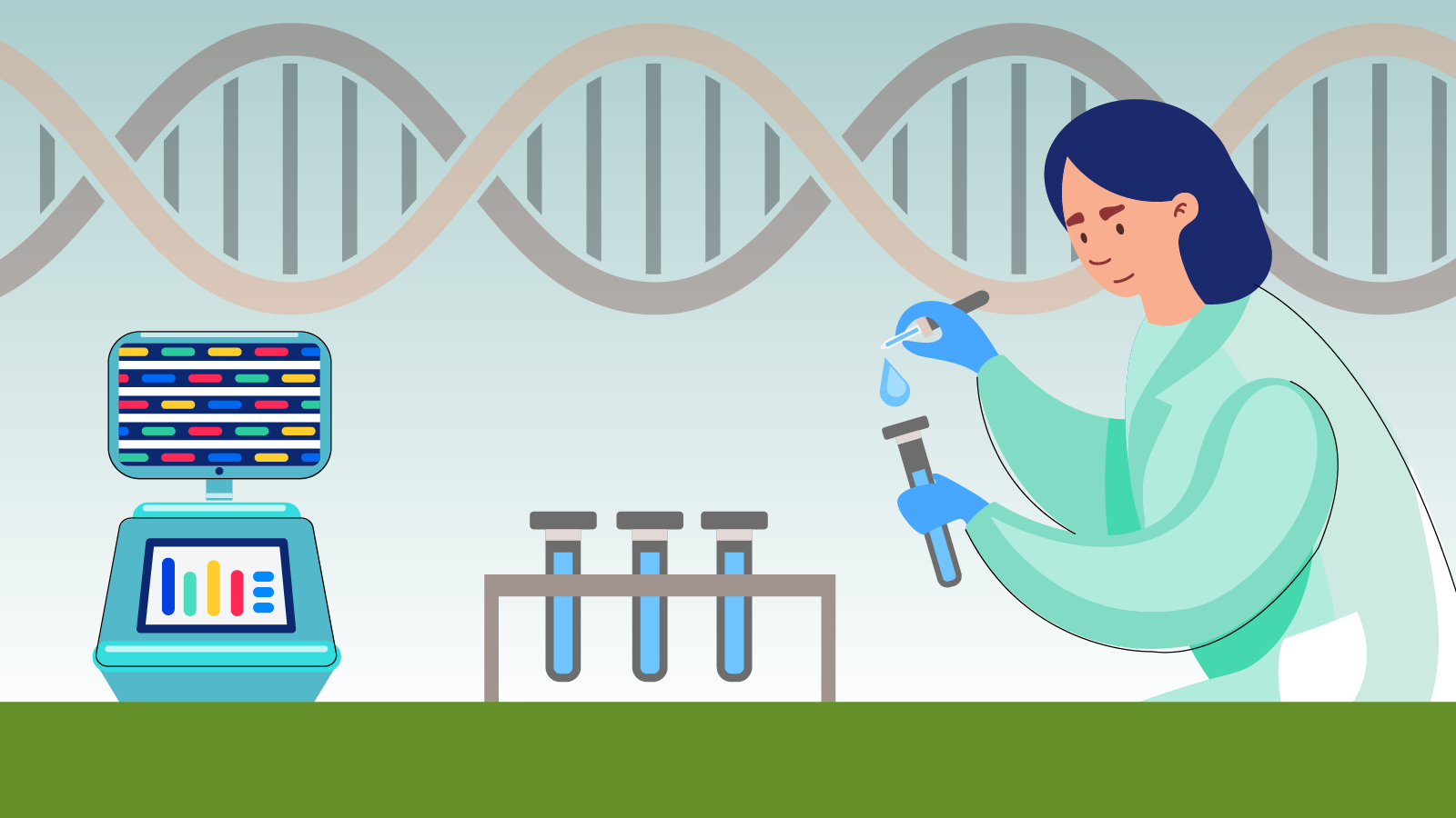 A lab professional working on whole genome sequencing