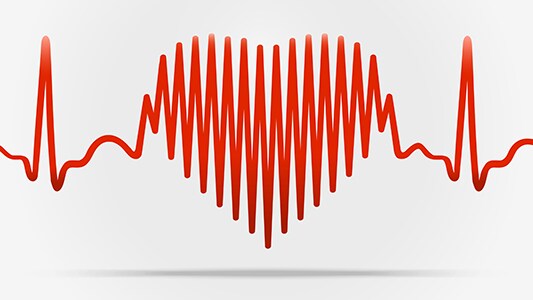 EKG lines forming the shape of a heart