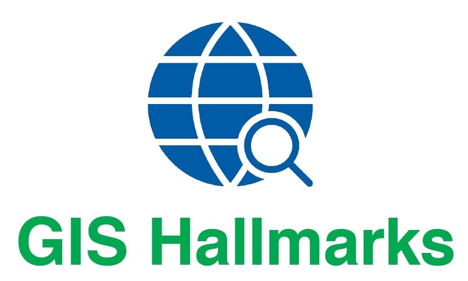 The GIS Hallmarks logo of a globe with a magnifying glass