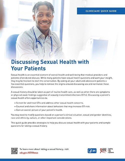 clinicians' quick guide: discussing sexual health with your patients (brochure thumbnail)