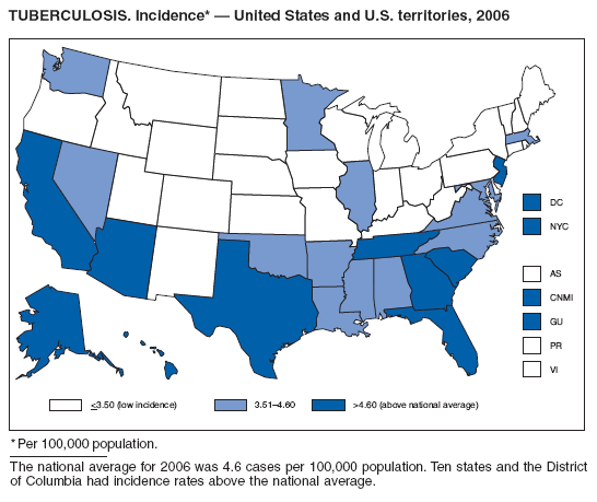 TUBERCULOSIS. Incidence* � United States and U.S. territories, 2006