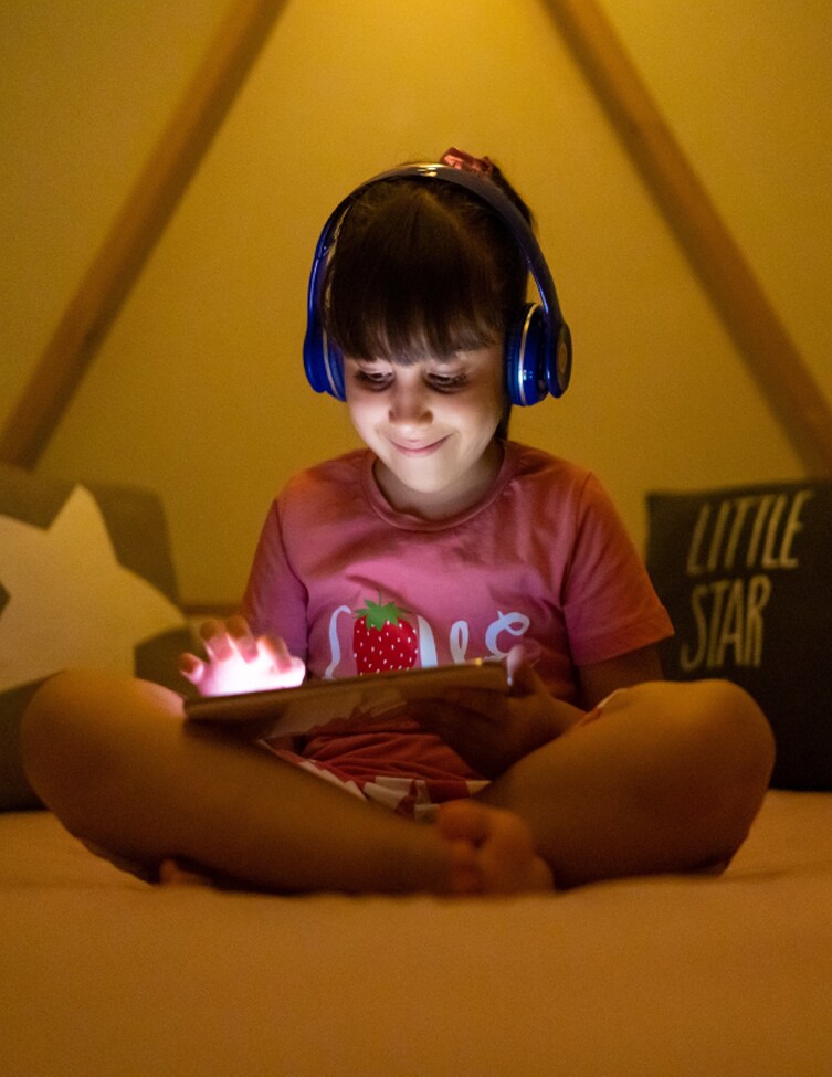 Child playing with device