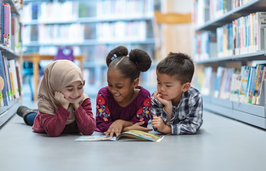 Children reading book