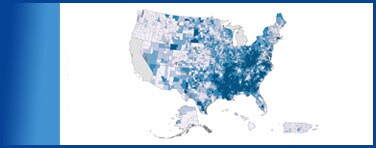 Map of United States with Counties