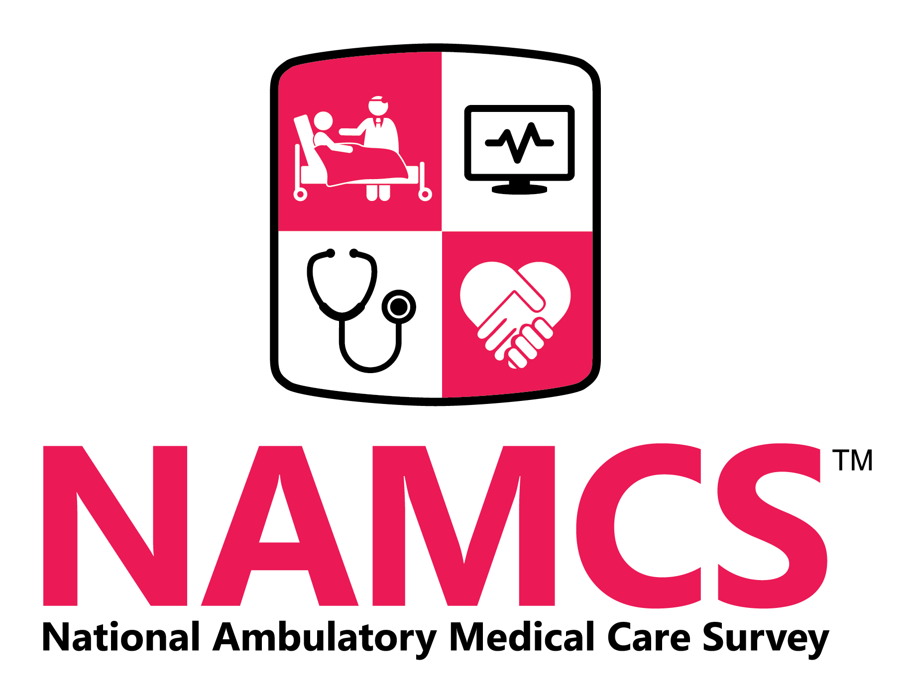 The NAMCS logo gives the survey name and shows a shield with four health related icons.