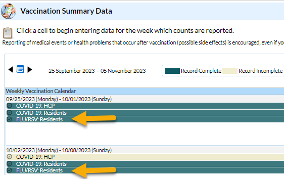 example vaccination summary data