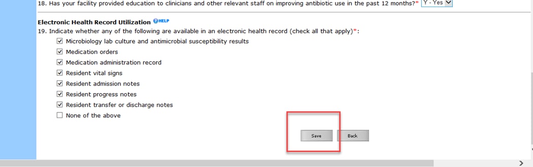 NHSN save annual survey