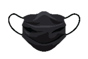 Graphic of a barrier face covering.