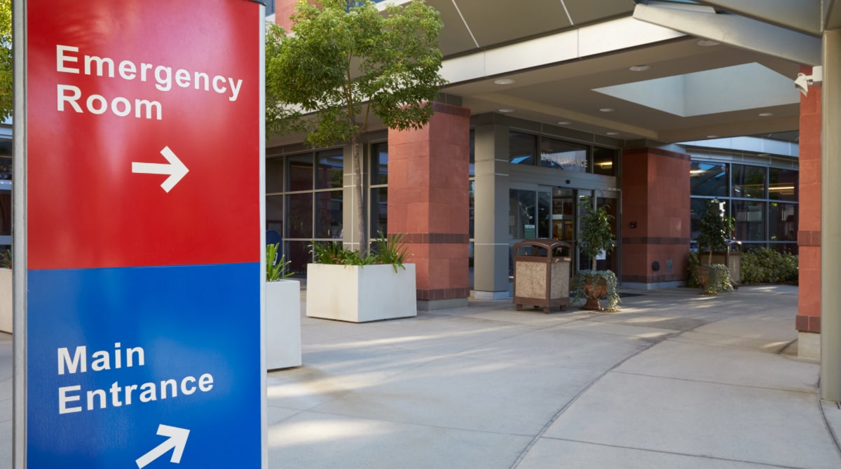 Hospital entrance signs