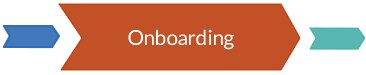 Three arrow symbols that say onboarding.