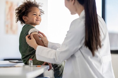 Child receiving vaccination