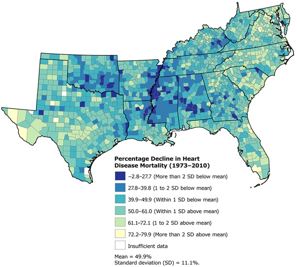 Map of the US south