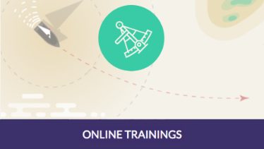 Online training banner with map background