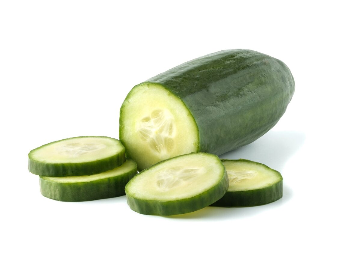 Image of a sliced cucumber.