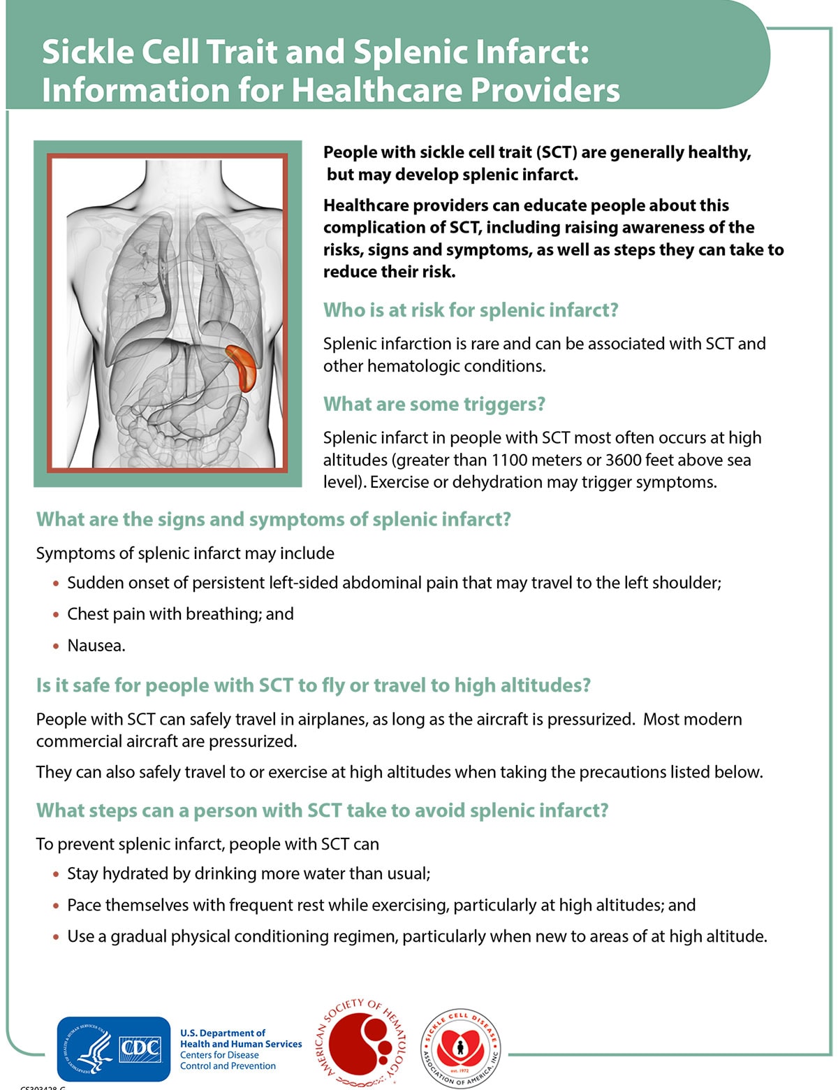 Sickle Cell Trait and Splenic Infarct: Information for Healthcare Providers Factsheet thumbnail