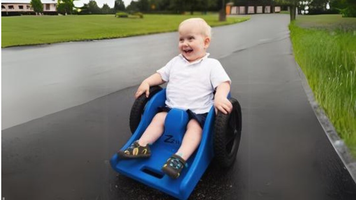 toddler in a wheelie