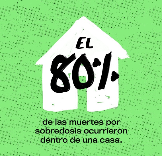 El 80% de las muertes por sobredosis ocurrieron dentro de una casa.