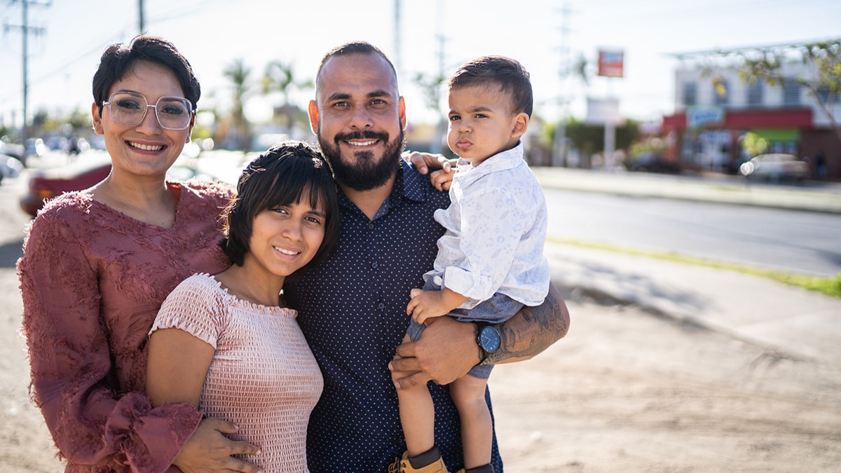 A family of four