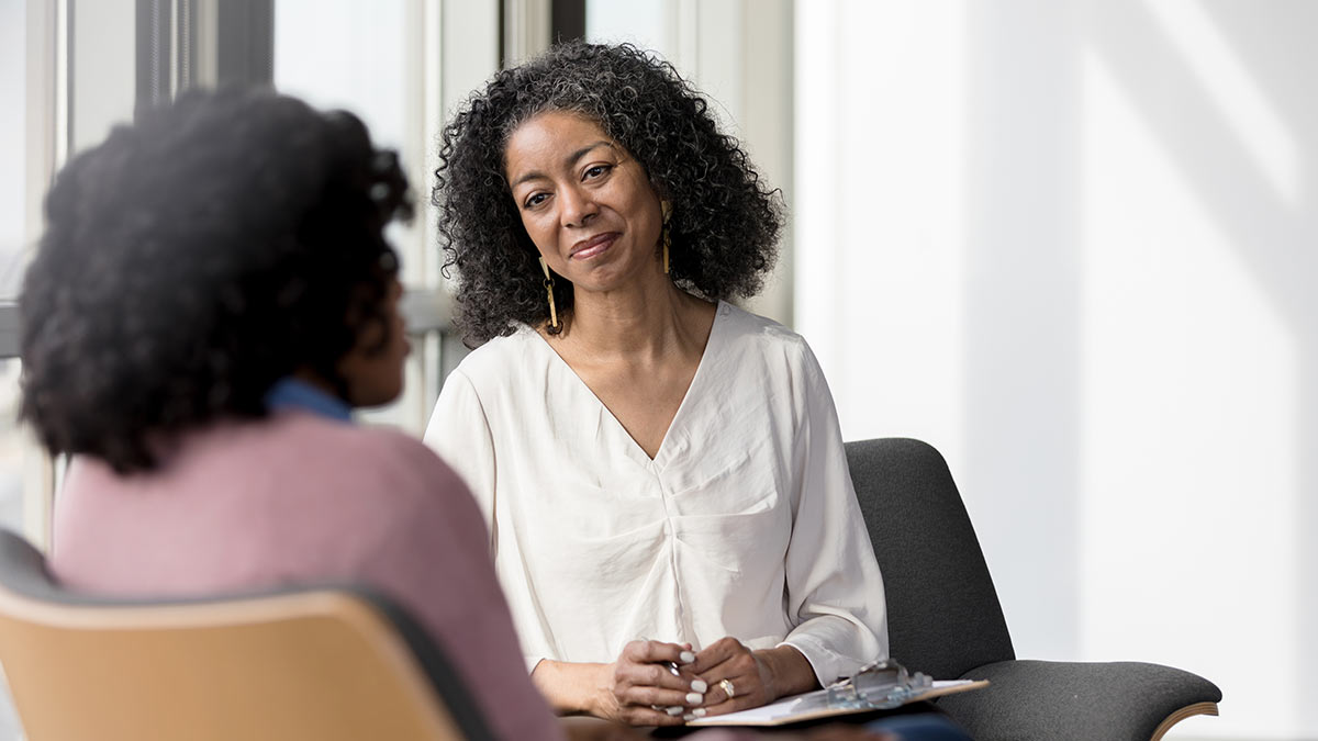 Patient and therapist in a counseling session