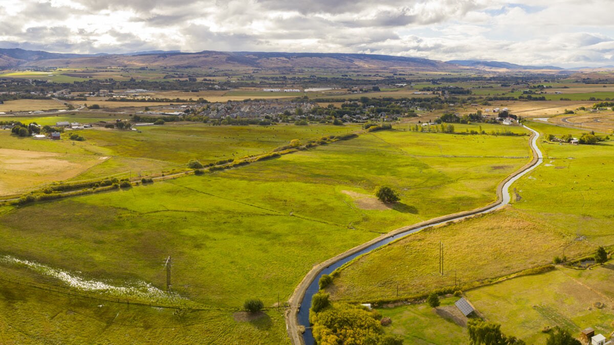 Overhead view of a rural area