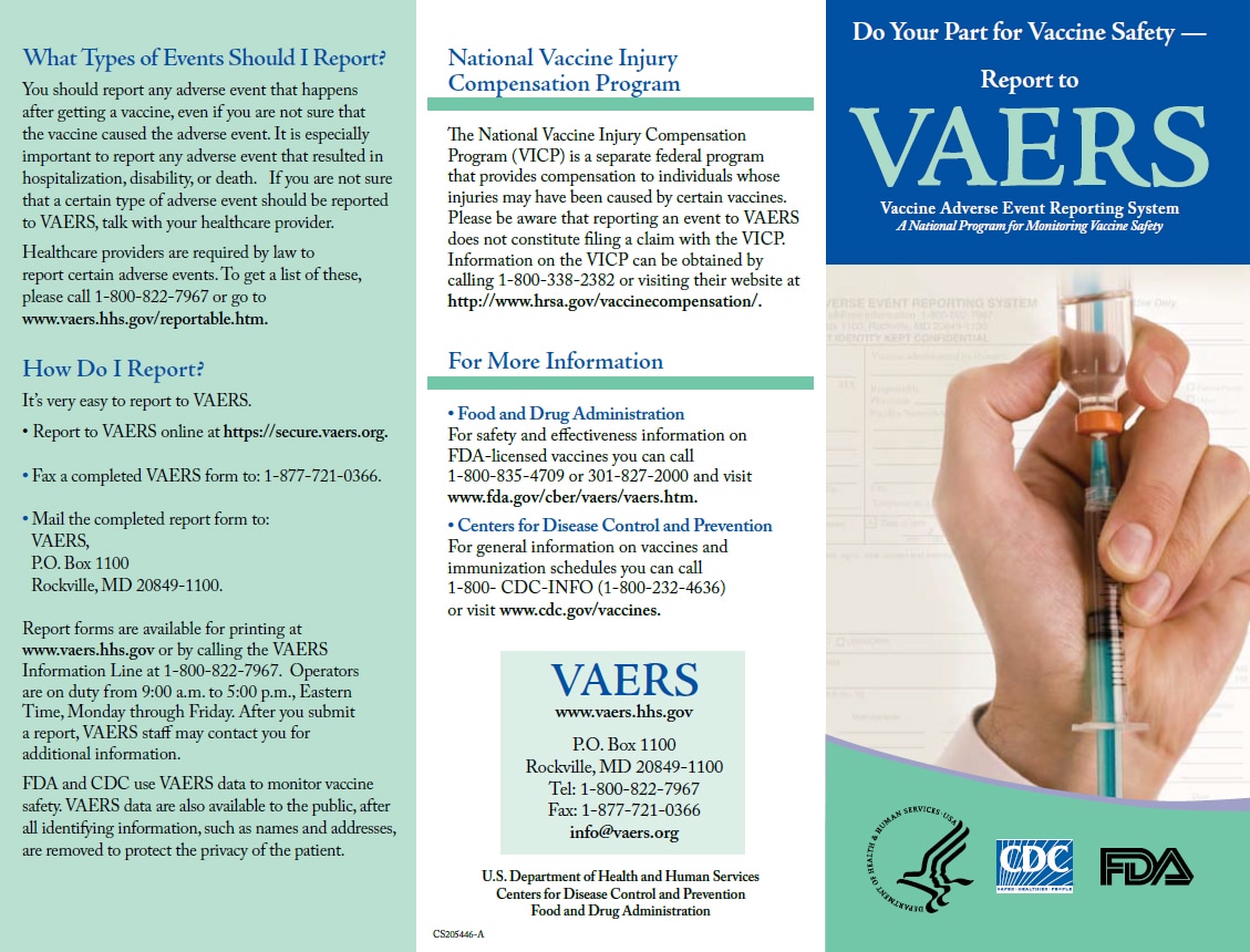 VAERS brochure thumbnail