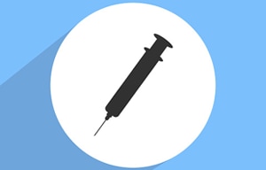 Silhouette of a vaccine.