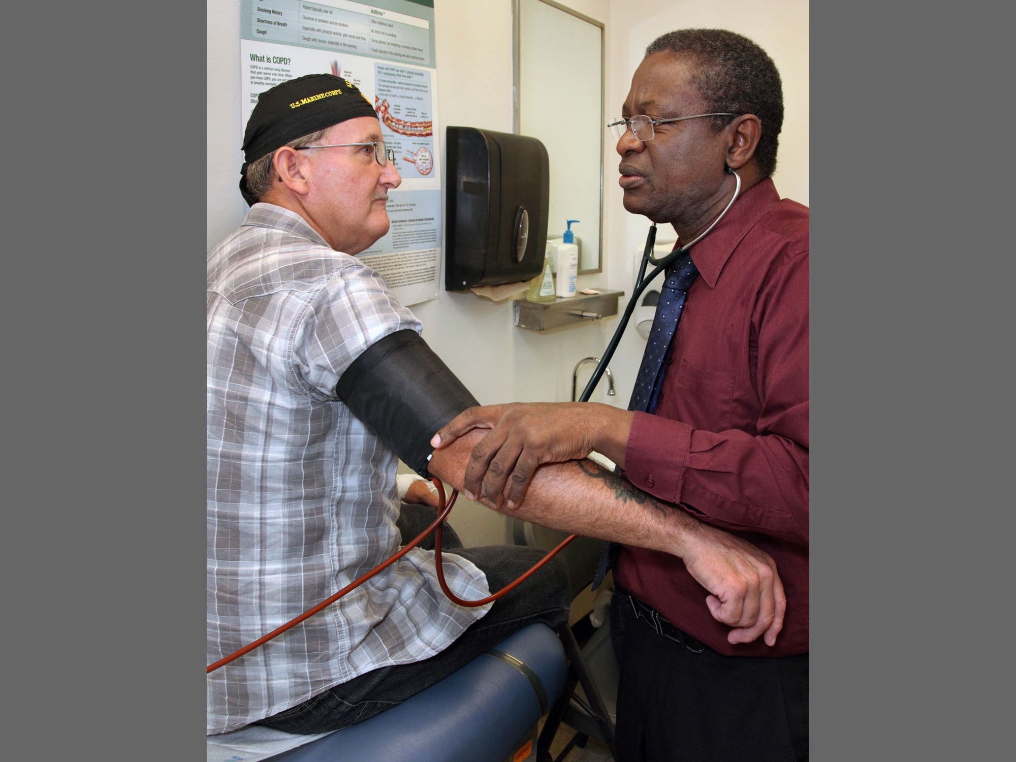 A responder receiving a health evaluation at Mt. Sinai